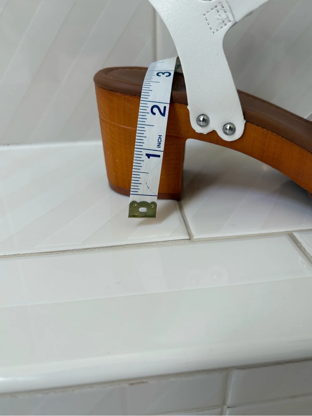Cushionaire White Ankle-Strap Block Heel Sandal - Picture 10 of 12